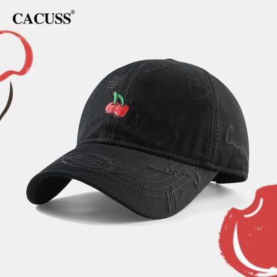 CACUSS/卡古斯新款刺绣棒球帽女夏季遮阳帽子女软顶时尚休闲鸭舌帽女士防晒百搭 BQ220595