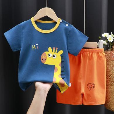 茵秀丽（2套）儿童短袖套装纯棉女童夏装男童t恤宝宝婴儿衣服韩版童装