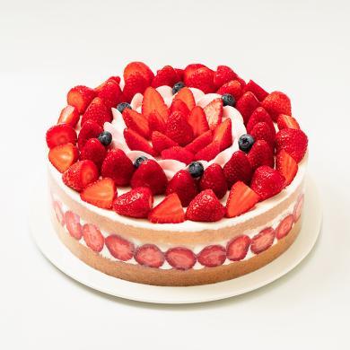 幸福西饼 香颂2磅 生日蛋糕 新鲜草莓水果全国预定同城配送（下单时请备注配送时间）