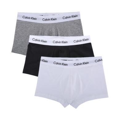 【支持购物卡】Calvin Klein 男士内裤 三条装灰色+白色+黑色 U2664G-998-XL