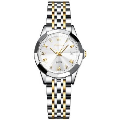 新款欧利时(OLEVS)瑞士品牌手表女防水石英表女士镶钻高档手表精钢带气质时尚腕表