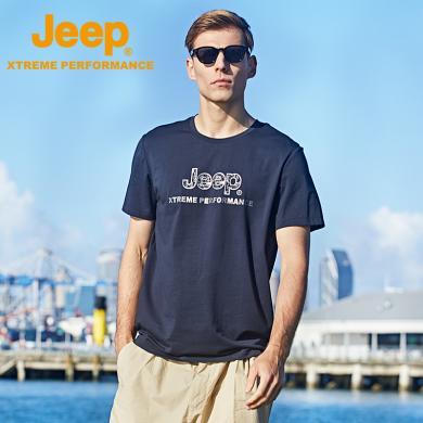 Jeep吉普Jeep/吉普印花快干短袖男士新款爬山运动休闲T恤吸湿排汗大码宽松上衣J122094563