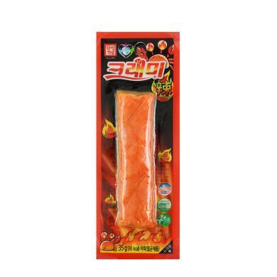 韩国客唻美蟹味棒辣味模拟手撕蟹柳原味蟹足棒即食海味零食35g*3