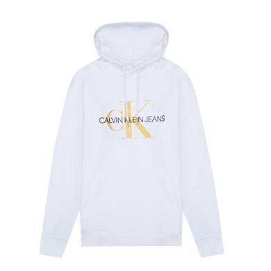 【支持购物卡】Calvin Klein 卡尔文.克莱恩 CK 男士卫衣字母logo印花抽绳连帽薄绒卫衣   香港直邮