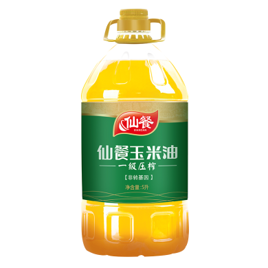 仙餐一级压榨玉米油5L*1桶装 非转基因清香食用油5升餐饮商用食用油