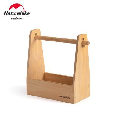 挪客户外收纳提篮烧烤木制收纳盒NH20PJ007