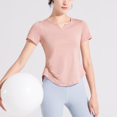 绯素 2023新款凉感瑜伽上衣女短袖速干衣跑步健身罩衫T恤运动服女夏季