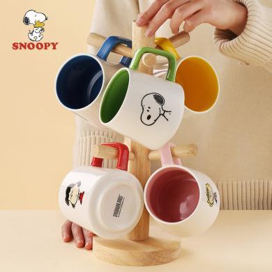 Snoopy史努比精选YM陶瓷杯带盖勺马克杯女创意ins风水杯可爱情侣杯咖啡牛奶杯