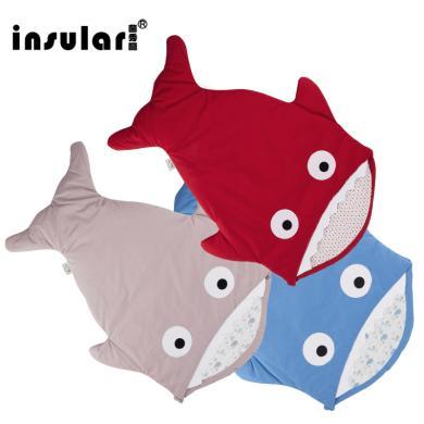 茵秀丽新款童睡袋婴儿加厚抱被防踢被儿童鲨鱼宝宝睡袋