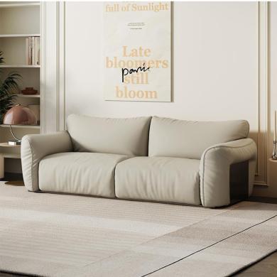 洛品家具真皮沙发极简意式四人沙发大小户型家庭个性创意真皮沙发