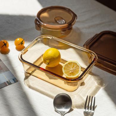 摩登主妇玻璃饭盒可微波炉加热保鲜盒食品级冰箱专用水果小便当盒