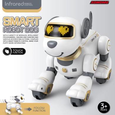 JJRC儿童智能遥控特技机器狗语音对话电动感应声控宠物小狗机器人 玩具