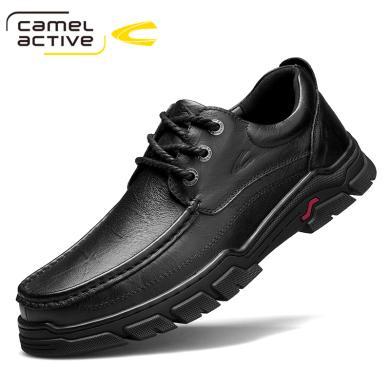Camel Active/德国骆驼动感秋冬季男鞋头层牛皮男士休闲商务皮鞋中年爸爸鞋厚底软皮鞋子男 22123056