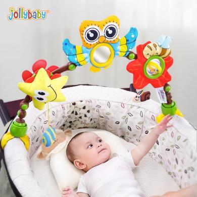 jollybaby婴儿床夹风车婴儿车夹带电子音乐0-1岁婴儿宝宝安抚玩具