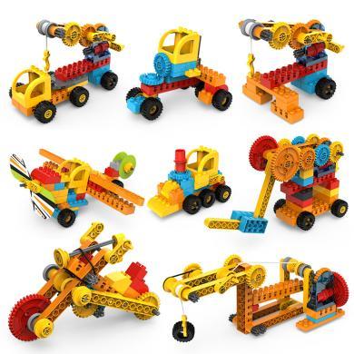 婴侍卫儿童创意机械齿轮大颗粒积木拼装DIY积木益智玩具YZJ-2088