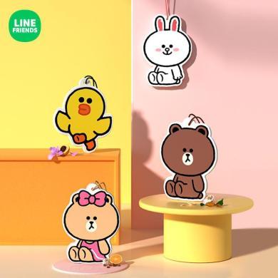 LINE FRIENDS布朗熊 汽车香片挂饰香水挂件内饰用品大全女神车用车内香氛车载香薰装饰AL669395292098