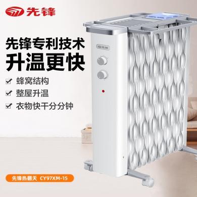 先锋热浪油汀取暖器DS1975/CY97XM-15室内家用热浪电暖器电暖气片   2800W
