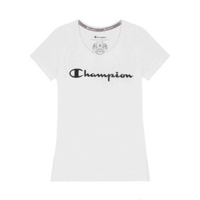 【支持购物卡】Champion 冠军 女士草写logo纯色圆领短袖T恤 多款可选香港直邮