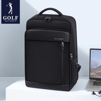 GOLF/高尔夫男士双肩包男包包商务休闲大容量17.3寸电脑背包男多功能大学生书包男正品包邮 D233793