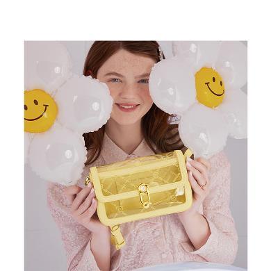 欧时纳果冻包新款包包女小众设计单肩透明斜挎女包链条小方包