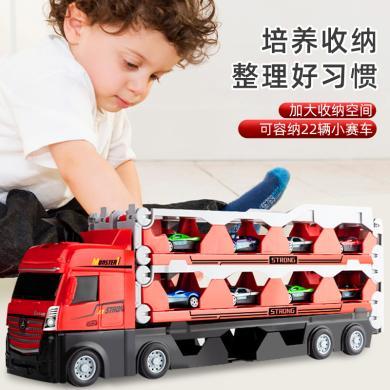 超大号滑轨道合金工程货柜卡车迷你小汽车儿童玩具男孩