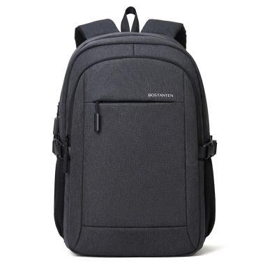 波斯丹顿新款双肩包男士笔记本电脑包休闲旅行商务韩版潮流大容量书包出差背包BJ6224021深灰色