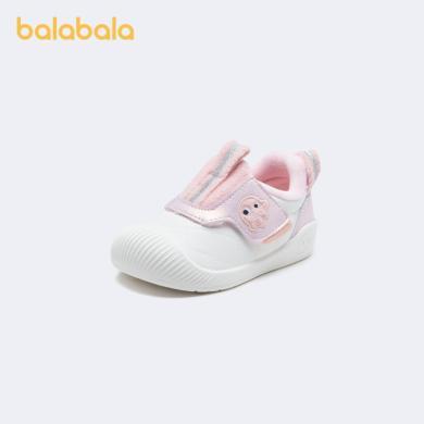 巴拉巴拉冬季款女婴童宝宝板鞋百搭舒适魔术贴防滑学步鞋 204422141002