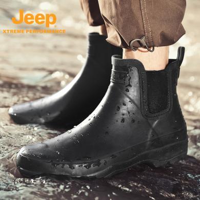 Jeep/吉普新款休闲雨靴男女防滑户外徒步鞋复古时尚经典防水鞋P331072703
