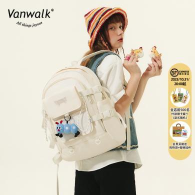 VANWALK出走新款女包包可爱少女双肩大容量学生书包背包女V2611