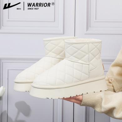 回力雪地靴女款2023新款爆款纯色高帮保暖加厚棉鞋子冬季加绒厚底WBN(JS)-1028
