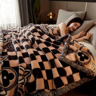 DREAM HOME 床上用品毛毯加厚毛毯秋冬盖毯子拉舍尔毛毯冬季空调毯保暖毛毯被绒毯4-7斤ROD