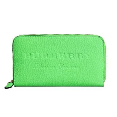 【支持购物卡】BURBERRY 博柏利/巴宝莉 女士时尚绿色皮革手拿包钱包香港直邮