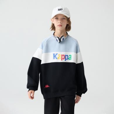 kappa卡帕儿童童装背靠背秋冬季新款卫衣百搭时尚上衣圆领套头衫