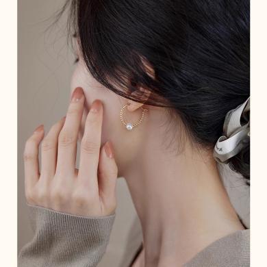 慕梵珠宝    去有风的地方同款刘亦菲耳环淡水珍珠珍珠14K包金耳圈气质转运珠耳钉新款网红配饰