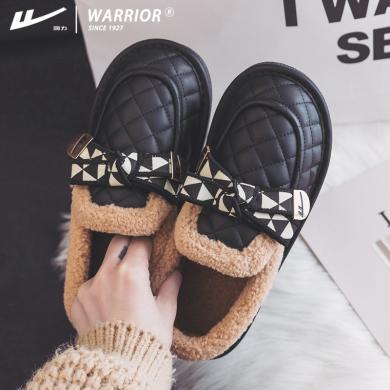 回力新款毛毛鞋女冬外穿新款冬季小香风软底一脚蹬豆豆鞋加绒棉鞋WBN(JS)-1031
