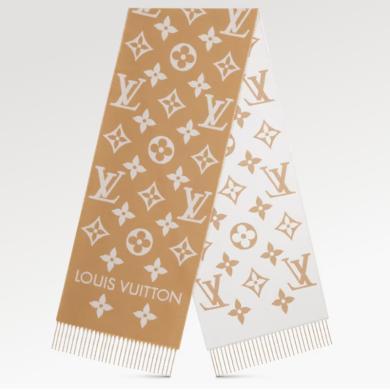 【支持购物卡】Louis Vuitton 路易威登 女士浅褐色羊绒围巾M77728 节日礼物生日礼物 送礼好物