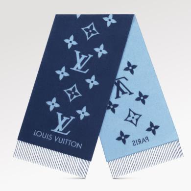 【支持购物卡】Louis Vuitton 路易威登蓝色山羊绒围巾M77374 节日礼物生日礼物 送礼好物