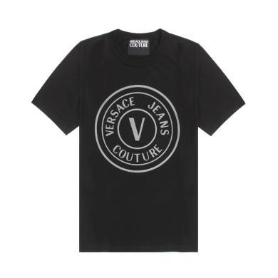 【支持购物卡】Versace 范思哲男士秋冬V-EMBLEM系列金属色LOGO短袖T恤多色可选香港直邮