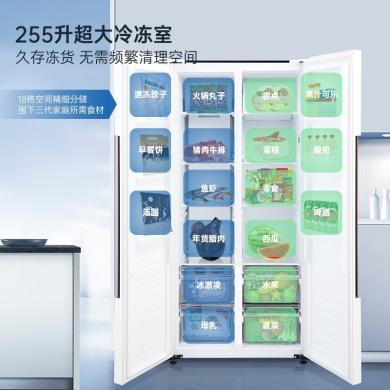 松下冰箱570升家用对开门冰箱 自由嵌入式冰箱 超薄大容量双开门 冷冻王冰箱 磨砂白色NR-JB57WPA-W