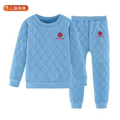 迪士尼2023秋冬款童装儿童棉衣男童棉服漫威男童家居服套装藏青色