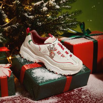 【圣诞限定】Skechers斯凯奇女士厚底舒适运动鞋缓震透气休闲鞋圣诞款150037