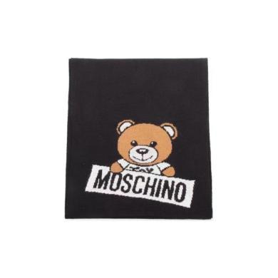[支持购物卡]MOSCHINO莫斯奇诺大熊logo经典纯色羊毛女款纯色围巾
