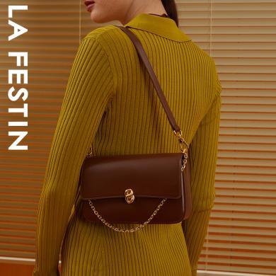 【原创品牌】拉菲斯汀包包新款设计师品牌潮时尚单肩斜挎女包复古链条小方包