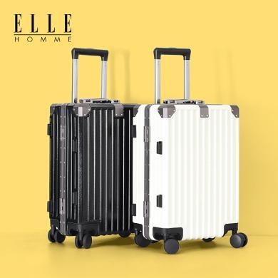 ELLEHOMME新款防刮耐磨拉杆箱坚固防摔抗压铝框箱行李箱26寸旅行箱
