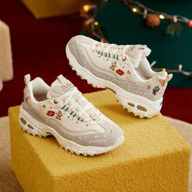 斯凯奇（Skechers）圣诞姜饼鞋丨Skechers女子雪饼鞋复古羊羔绒熊猫鞋时尚运动鞋 149257