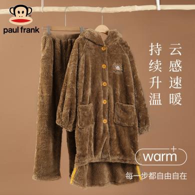 大嘴猴睡衣女冬季加厚加绒女士珊瑚绒家居服2023新款可外穿居家服 PFJOA193L01W