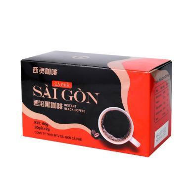 西贡黑咖啡30小包越南进口无蔗糖美式速溶咖啡粉60克M