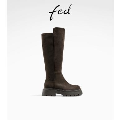fed时装靴冬季靴子长筒靴骑士靴瘦瘦靴厚底长靴R0916-ZCA283