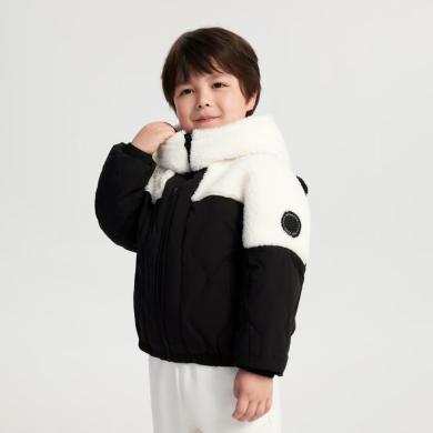 【预售5月12日发货】波司登（BOSIDENG）新款儿童羽绒服男女童熊猫配色保暖小耳朵保暖外套	T30133770