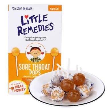 【支持购物卡】美国Little Remedies 润喉止咳蜂蜜棒棒糖10支/盒 儿童糖果零食